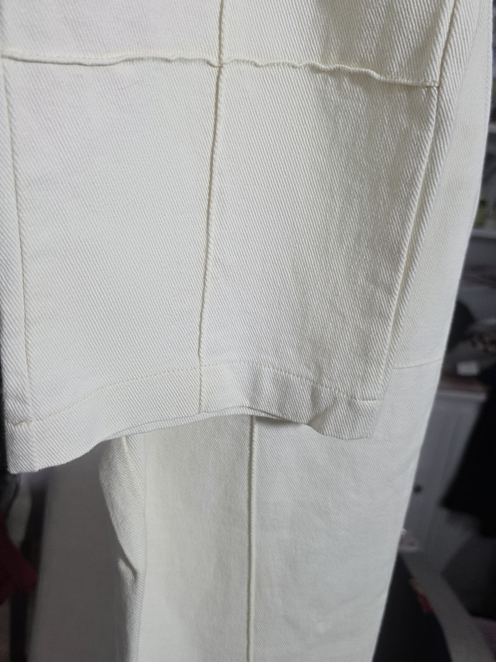 Cider Wide-Leg High-Rise Cotton Pants in Cream - Picture 7 of 9